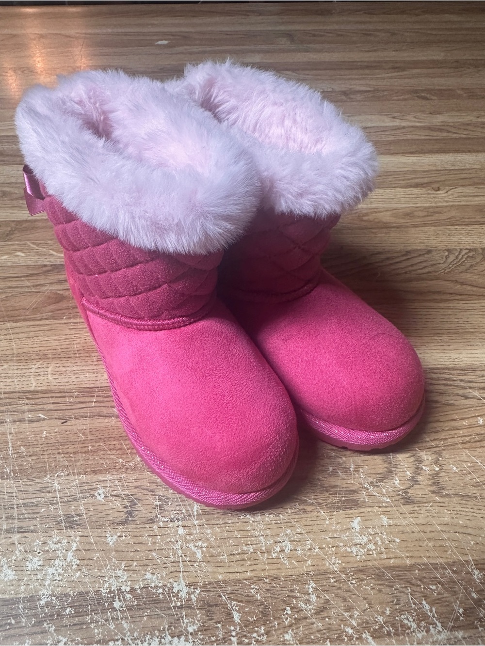 Girls' Pink Faux-Fur Winter Boots